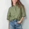 Academia Blouse - Lara - green plain