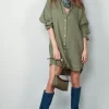 Academia Blouse - Caterina linen- Groen