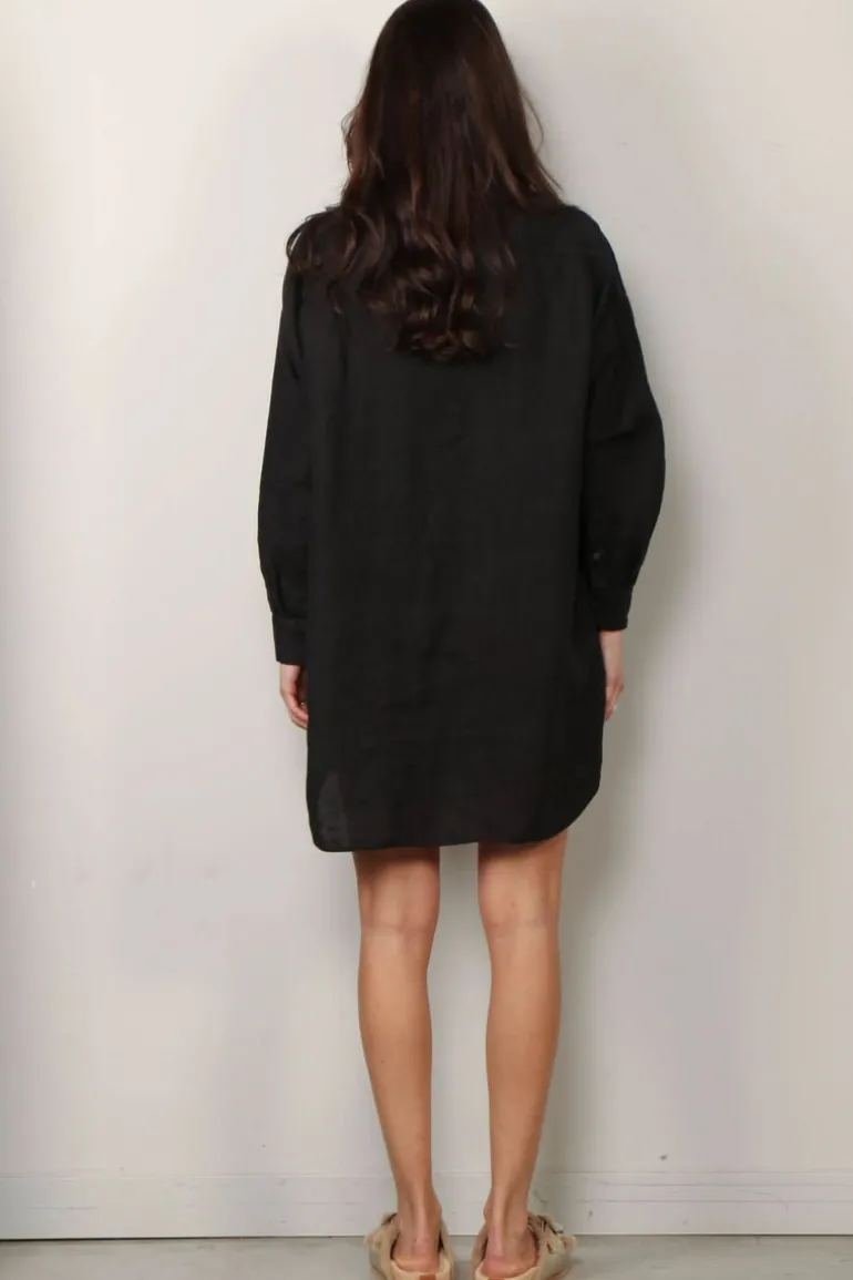 Academia Blouse - Caterina linen - Black