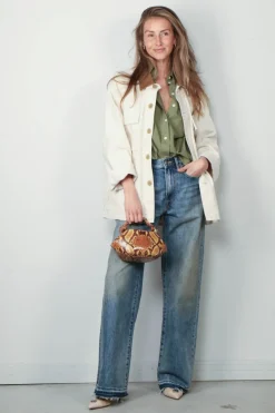 Academia Blouse - Lara - green plain