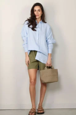 Academia Blouse - Caterina linen- Lichtblauw