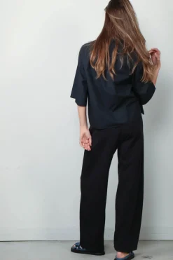 Academia Blouse - Lara - Blue Plain
