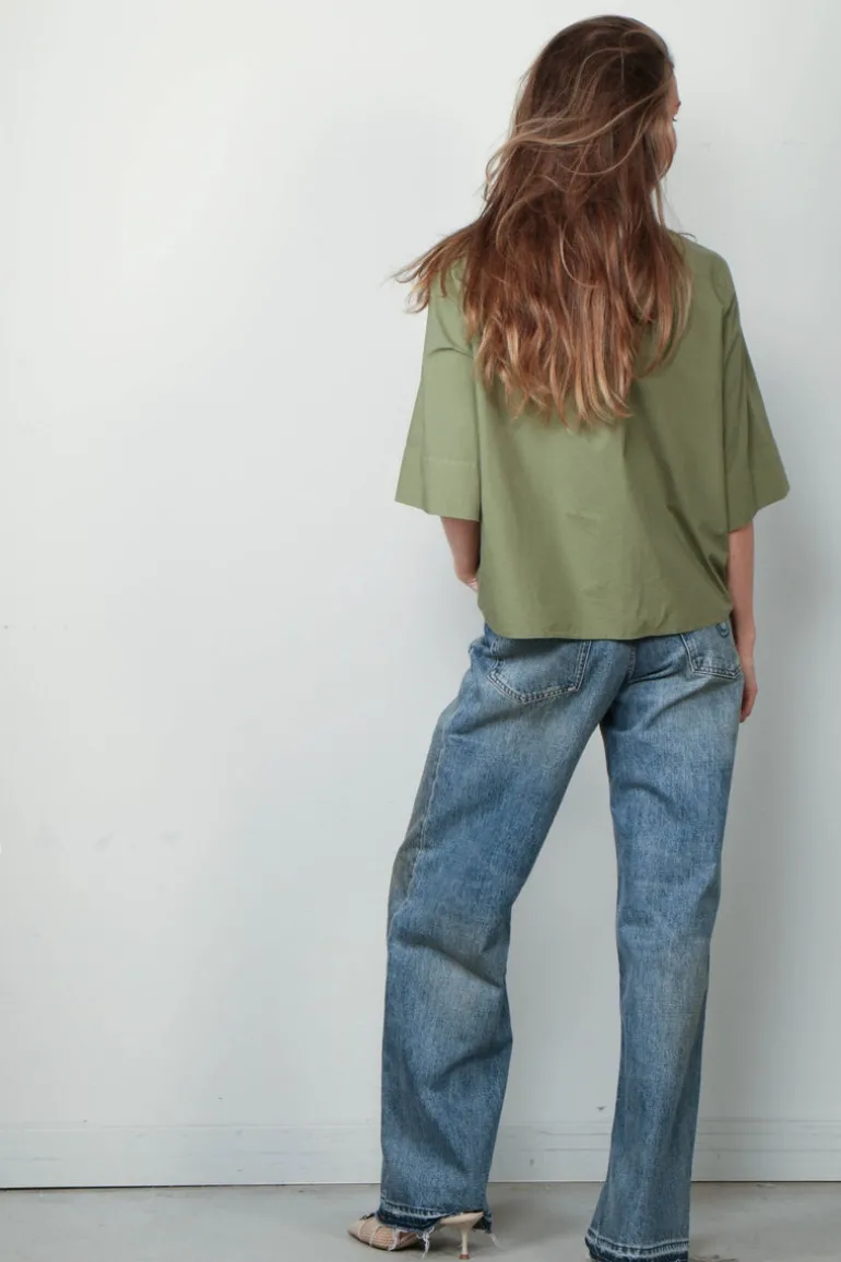 Academia Blouse - Lara - green plain
