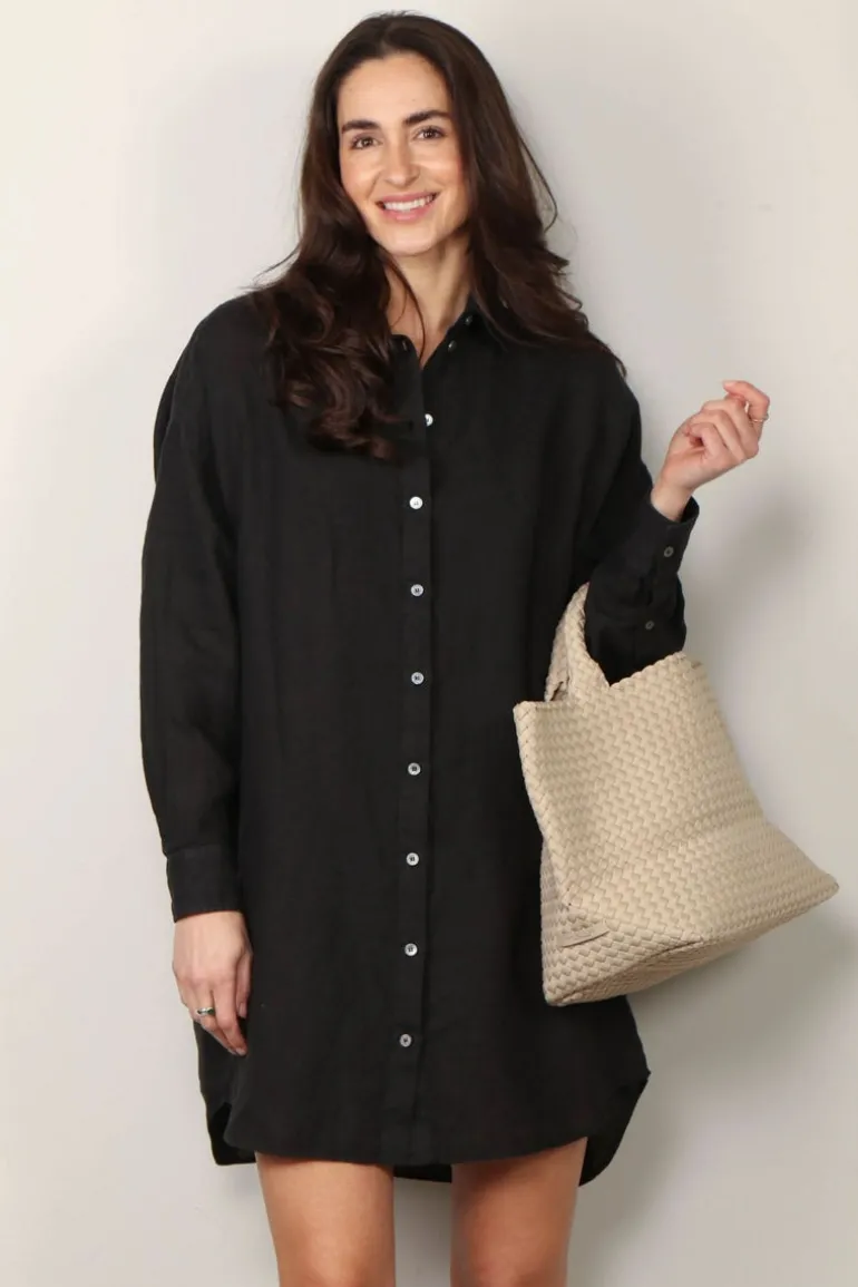 Academia Blouse - Caterina linen - Black