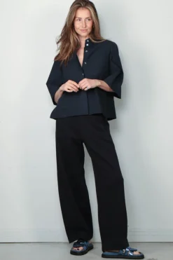Academia Blouse - Lara - Blue Plain