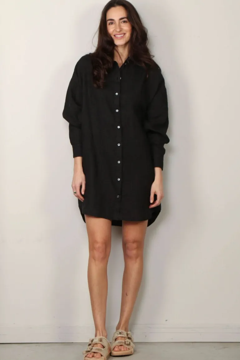 Academia Blouse - Caterina linen - Black