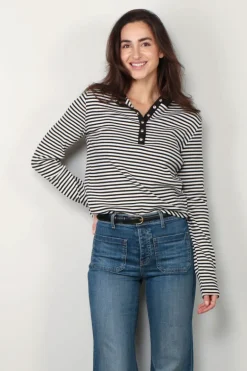 Anine Bing Long Sleeve - Alessia - Cream / Black