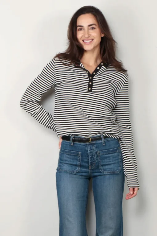 Anine Bing Long Sleeve - Alessia - Cream / Black