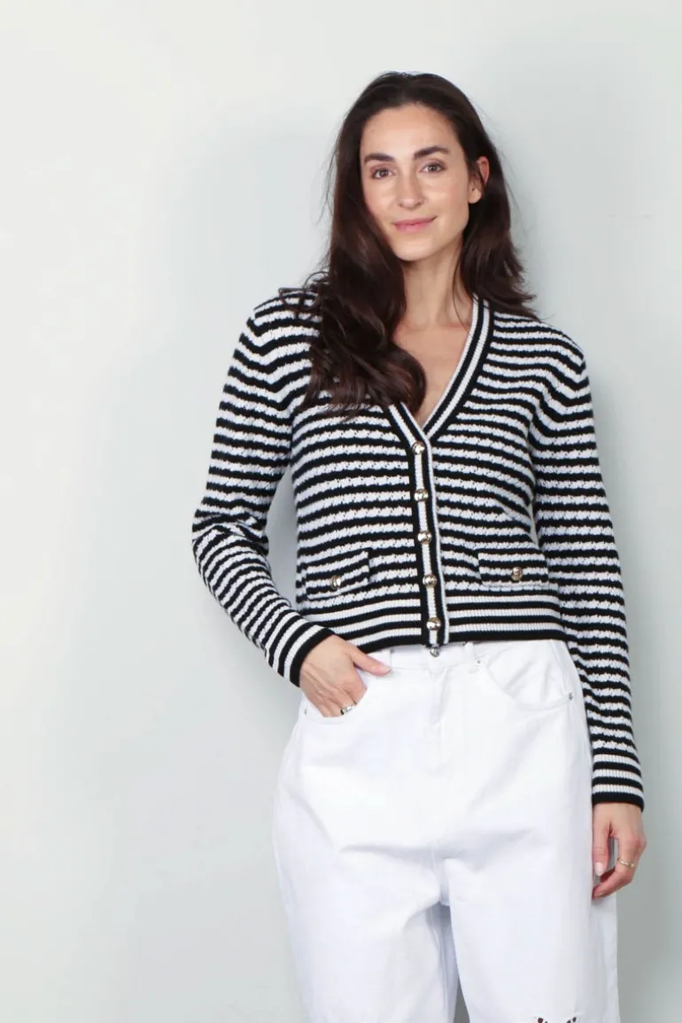 Anine Bing Vest - Gwen - White / Black
