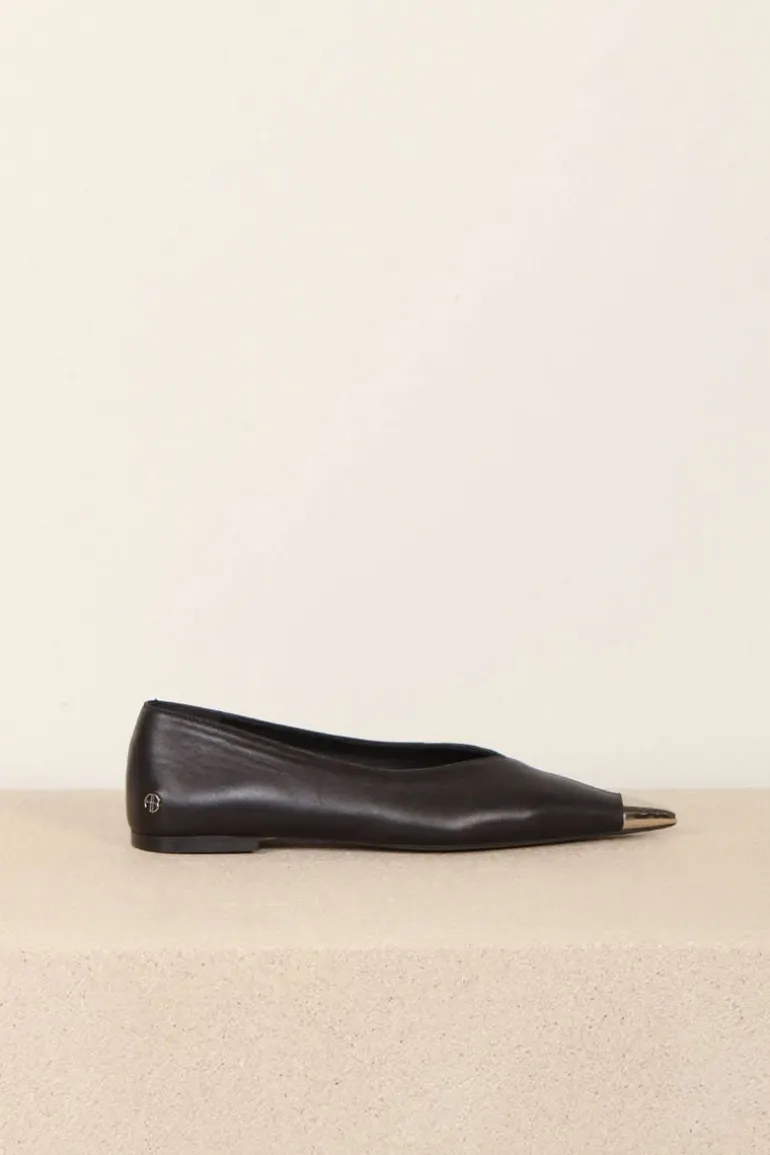 Anine Bing Flats - Nina flats with metal - Black