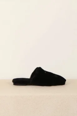 Anine Bing Pantoffel - shearling - Black