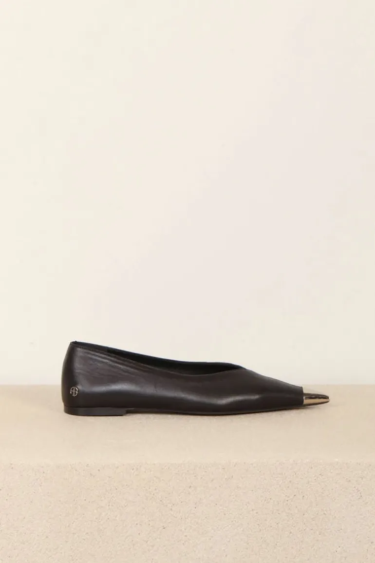 Anine Bing Flats - Nina flats with metal - Black