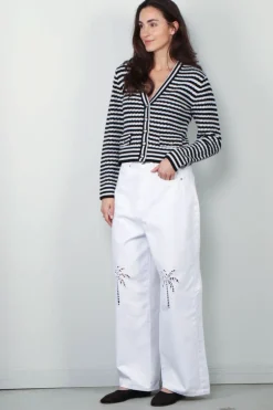 Anine Bing Vest - Gwen - White / Black