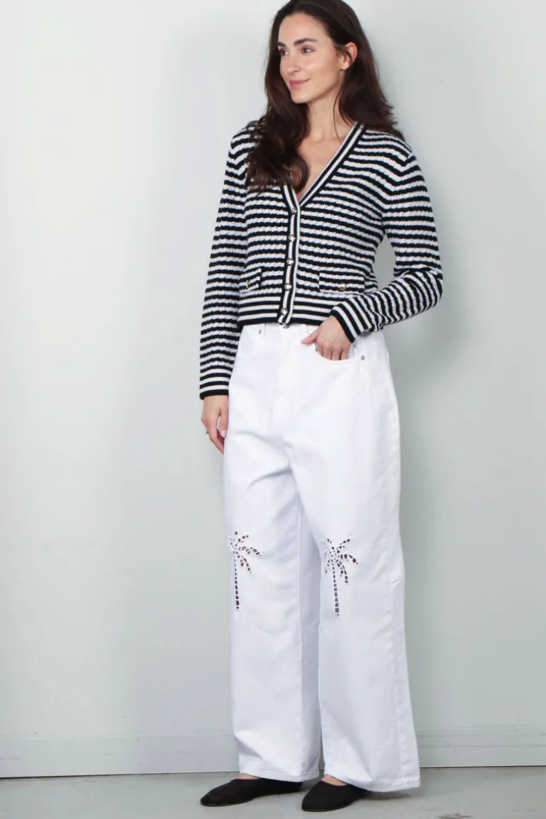 Anine Bing Vest - Gwen - White / Black