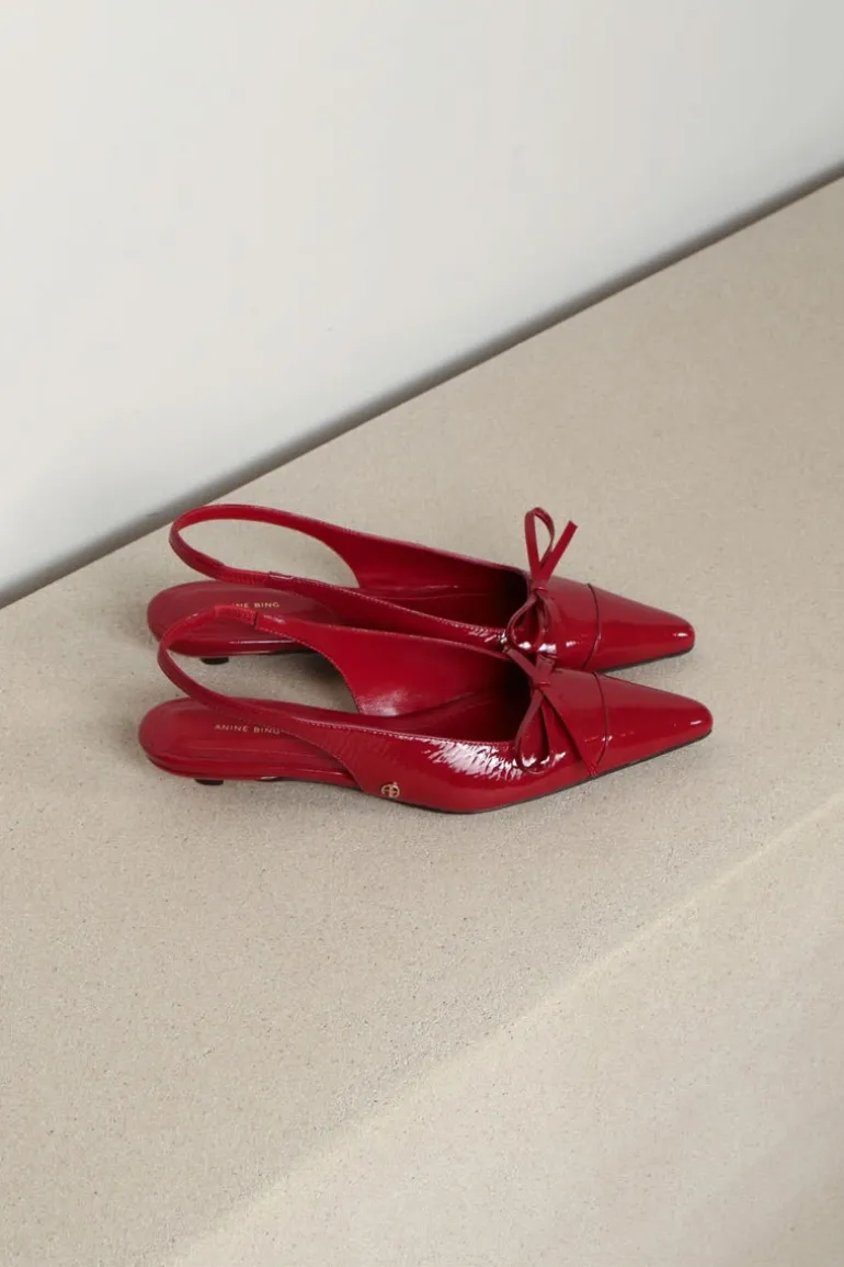 Anine Bing Slingback Heels - Zoey - Red