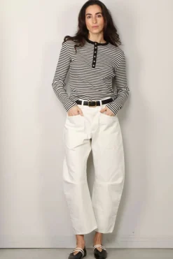 Anine Bing Long Sleeve - Alessia - Cream / Black