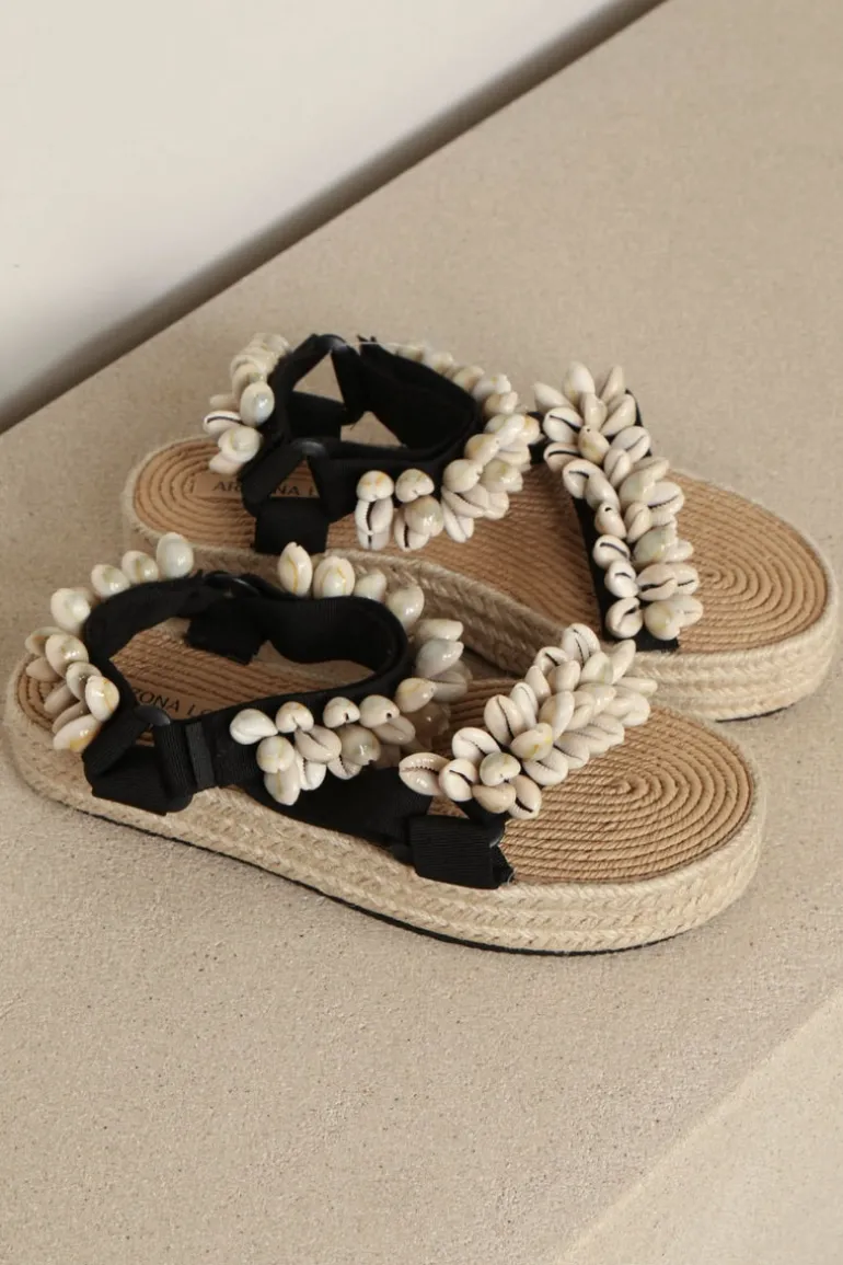 Arizona Love Sandalen - Trekky - Raffia Shell Black