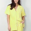 Bongusta Blouse - Naram Shirt - Pristine & Neon Yellow