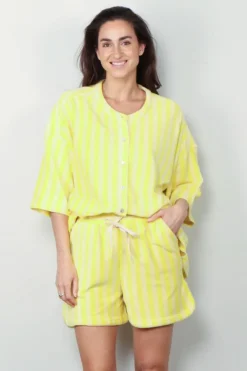 Bongusta T-shirt - Naram Oversized Shirt - Pristine & Neon Yellow