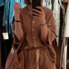 Bongusta T-shirt - Naram Oversized Shirt - Camel & Ultramarine