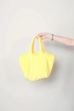 Bongusta Tas - Naram Handbag Small - Pristine & Neon Yellow