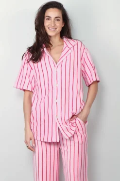 Bongusta Blouse - Naram Shirt - Baby Pink & Ski Patrol