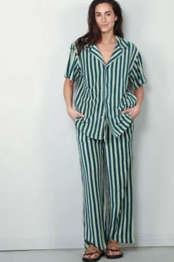 Bongusta Blouse - Naram Shirt - Sea Foam & Deep Teal