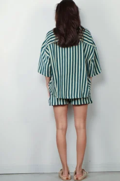 Bongusta T-shirt - Naram Oversized Shirt - Sea Foam & Deep Teal