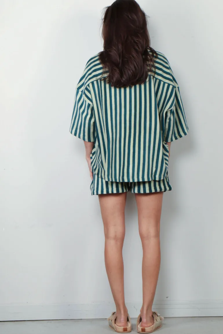 Bongusta T-shirt - Naram Oversized Shirt - Sea Foam & Deep Teal
