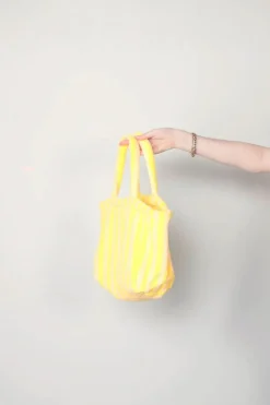 Bongusta Tas - Naram Handbag Small - Pristine & Neon Yellow