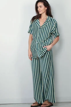 Bongusta Blouse - Naram Shirt - Sea Foam & Deep Teal