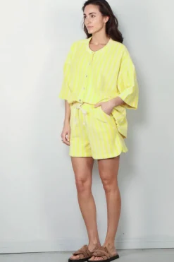 Bongusta T-shirt - Naram Oversized Shirt - Pristine & Neon Yellow
