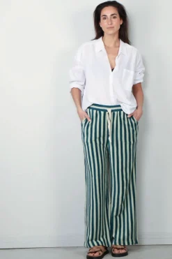 Bongusta Broek - Naram Pants - Sea Foam & Deep Teal