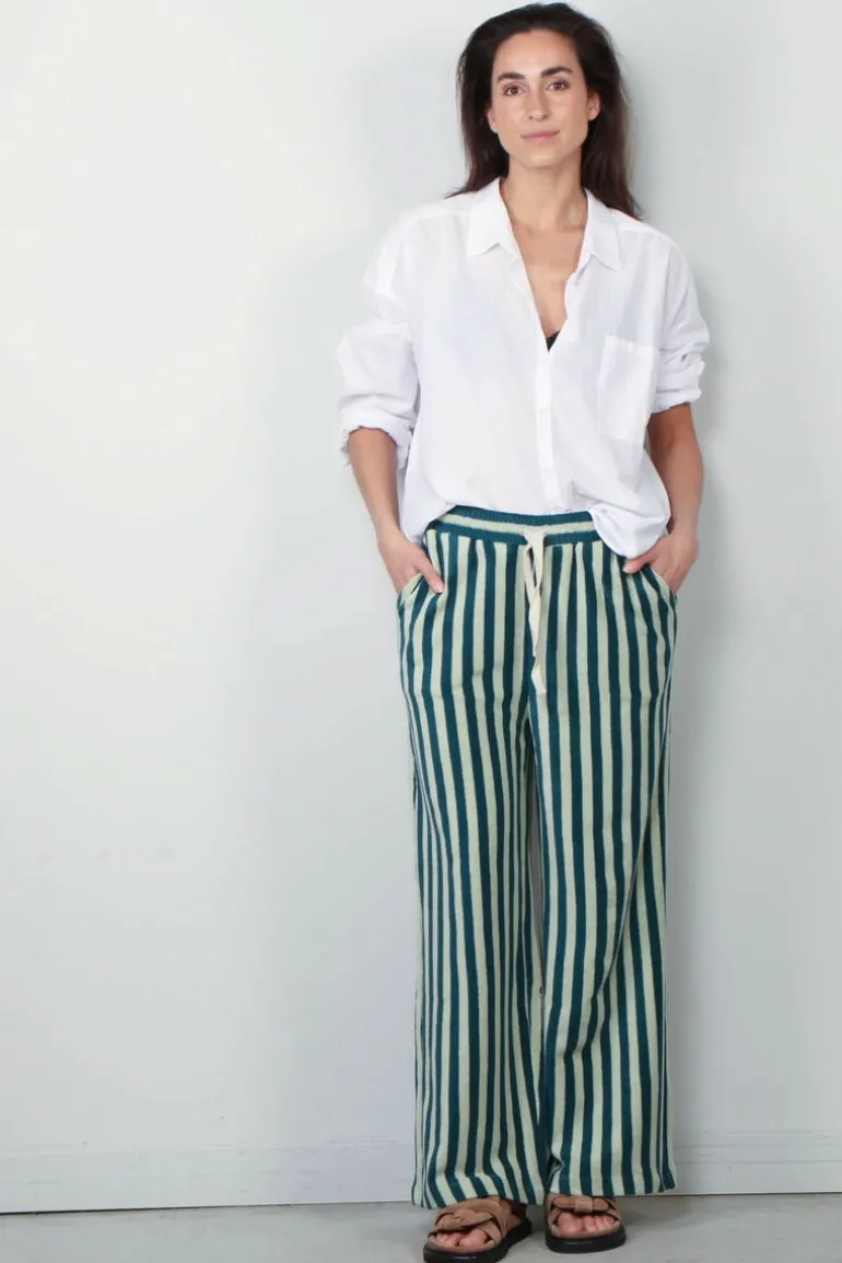 Bongusta Broek - Naram Pants - Sea Foam & Deep Teal