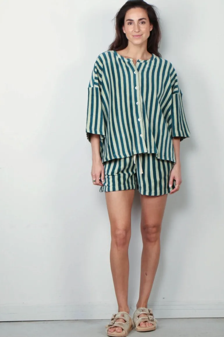 Bongusta T-shirt - Naram Oversized Shirt - Sea Foam & Deep Teal