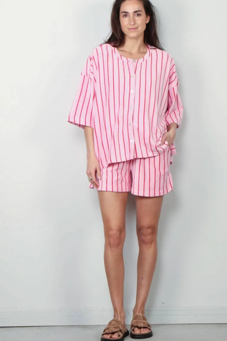 Bongusta T-shirt - Naram Oversized Shirt - Baby Pink & Ski Patrol