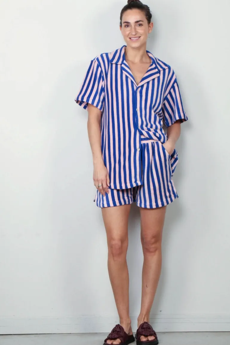 Bongusta Blouse - Naram Shirt - Dazzling Blue & Rose