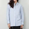 Closed Blouse - Oversize Shirt - Cornflower Blue