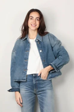 Closed Blouse - C94366 - 18R-3W - Mid blue