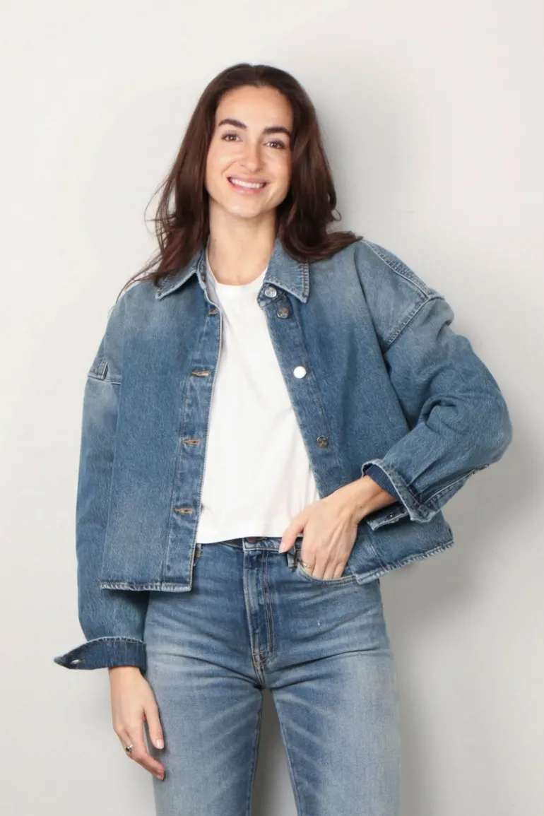 Closed Blouse - C94366 - 18R-3W - Mid blue