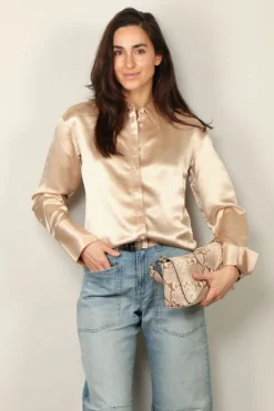 Closed Blouse - Fitted Blouse - Dusty Rose