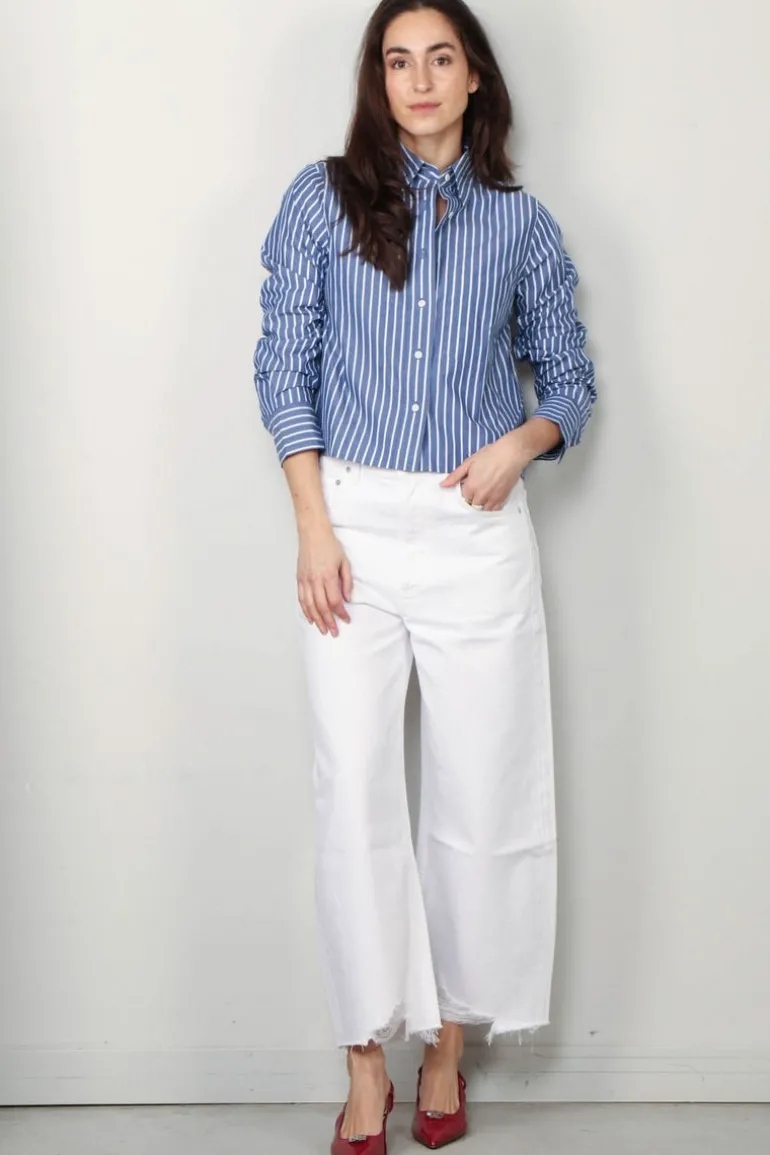 Closed Blouse - Cropped Classic Shirt - Graphite blue