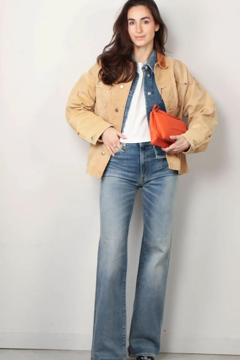 Closed Blouse - C94366 - 18R-3W - Mid blue