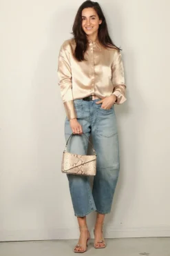 Closed Blouse - Fitted Blouse - Dusty Rose