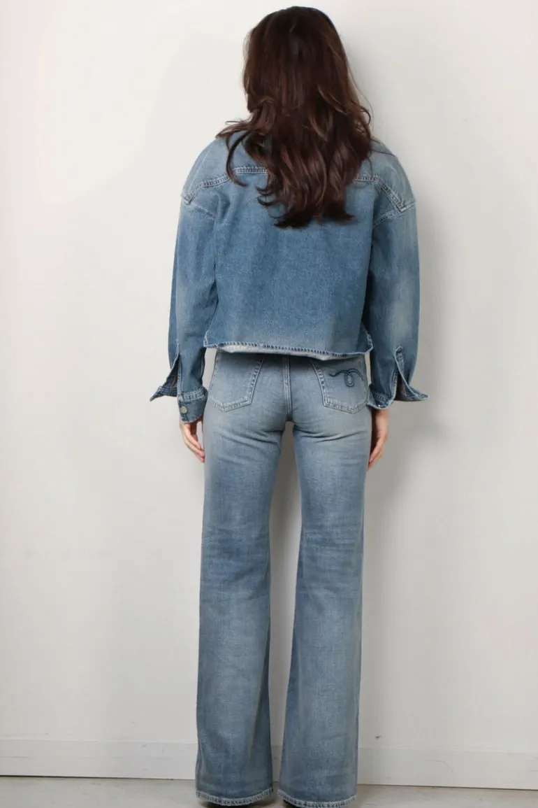 Closed Blouse - C94366 - 18R-3W - Mid blue