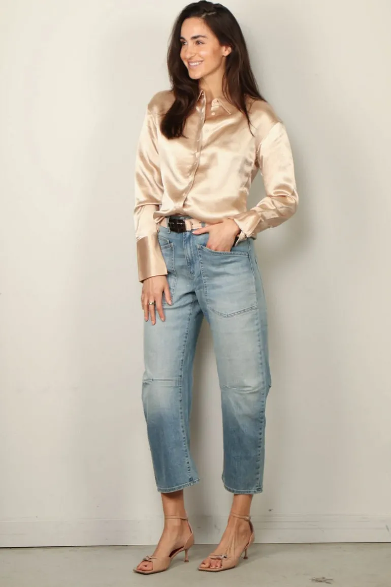 Closed Blouse - Fitted Blouse - Dusty Rose