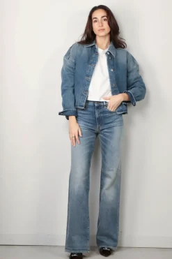 Closed Blouse - C94366 - 18R-3W - Mid blue