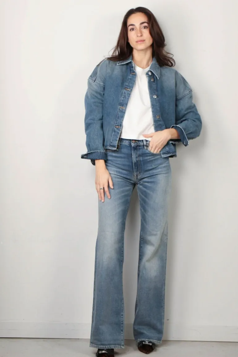 Closed Blouse - C94366 - 18R-3W - Mid blue