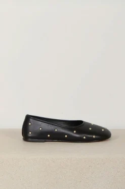 Dear Frances Ballerina's - Balla Shoe Leather W/ Studs - Black