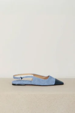 Dear Frances Sandalen - Tia W/ Toe Cap Denim - Blue Denim